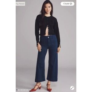 Maeve The Colette Wide Leg Denim Pants Dark Indigo Blue High Rise Jeans 26